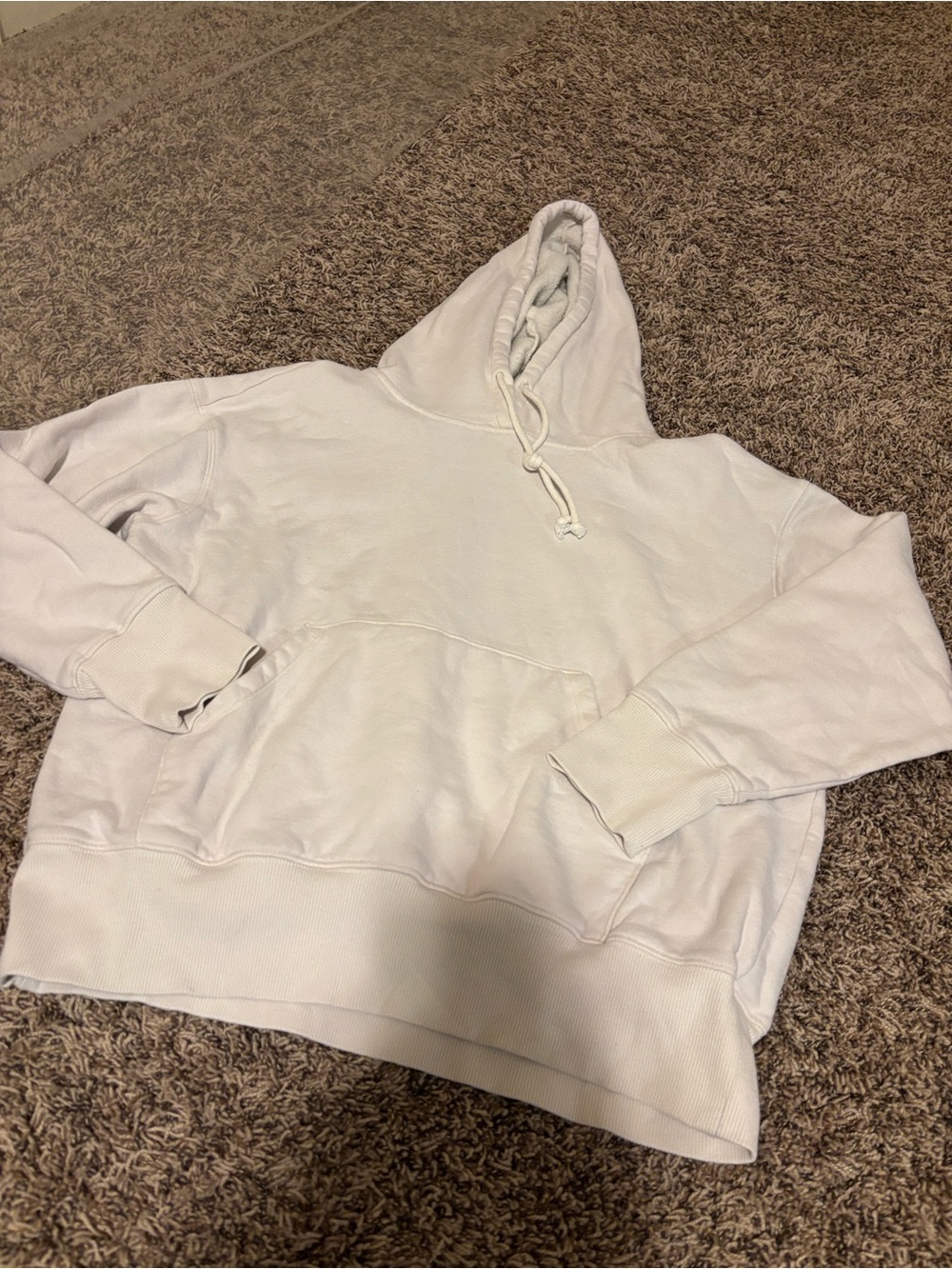 Double Zero cream Pullover Hoodie with Kangaroo Pocket
